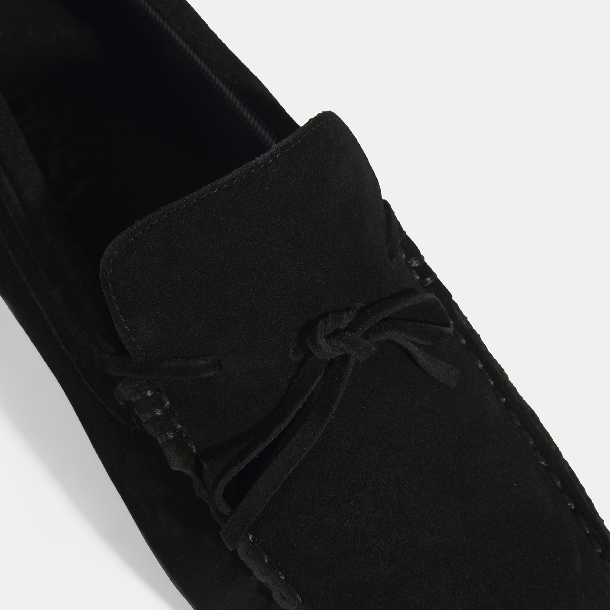 Calandra Siyah Erkek Bağcık Detaylı Slip-On Süet Loafer