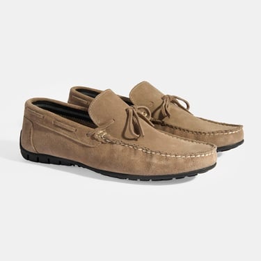  Calandra Kum Erkek Bağcık Detaylı Slip-On Süet Loafer