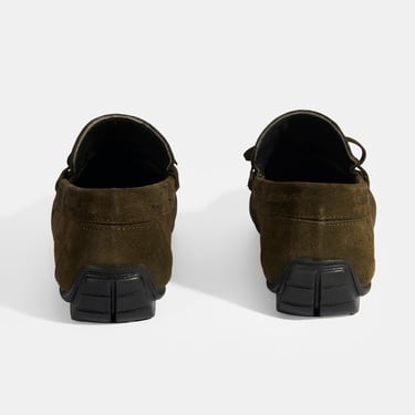  Calandra Haki Erkek Bağcık Detaylı Slip-On Süet Loafer