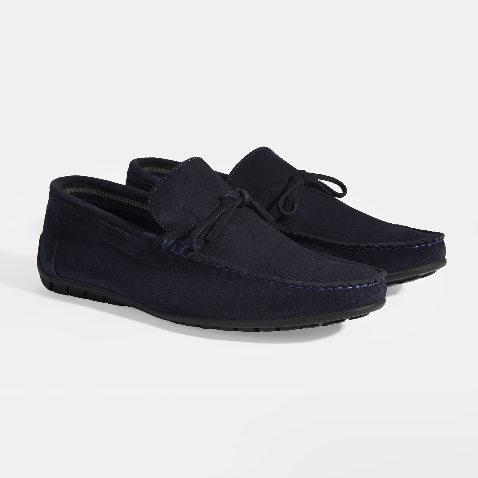 Calandra Lacivert Erkek Bağcık Detaylı Slip-On Süet Loafer