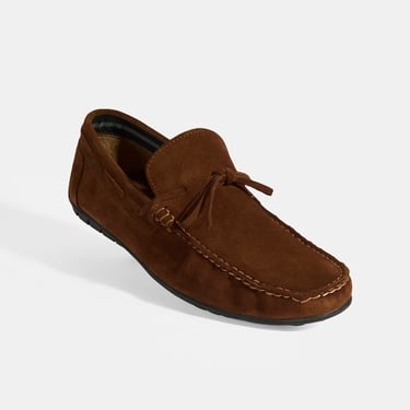  Calandra Taba Erkek Bağcık Detaylı Slip-On Süet Loafer