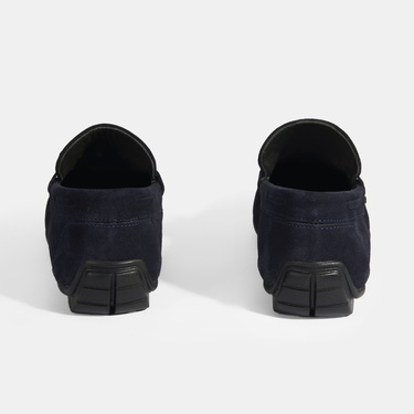  Calandra Lacivert Erkek Bağcık Detaylı Slip-On Süet Loafer