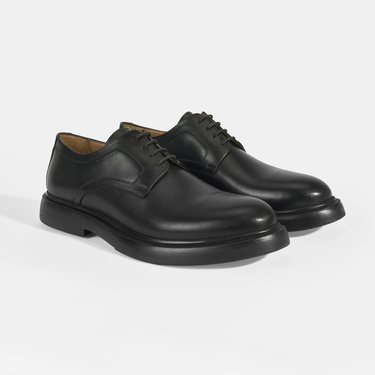  Perdita Siyah Erkek Deri Bağcıklı Klasik Ayakkabı