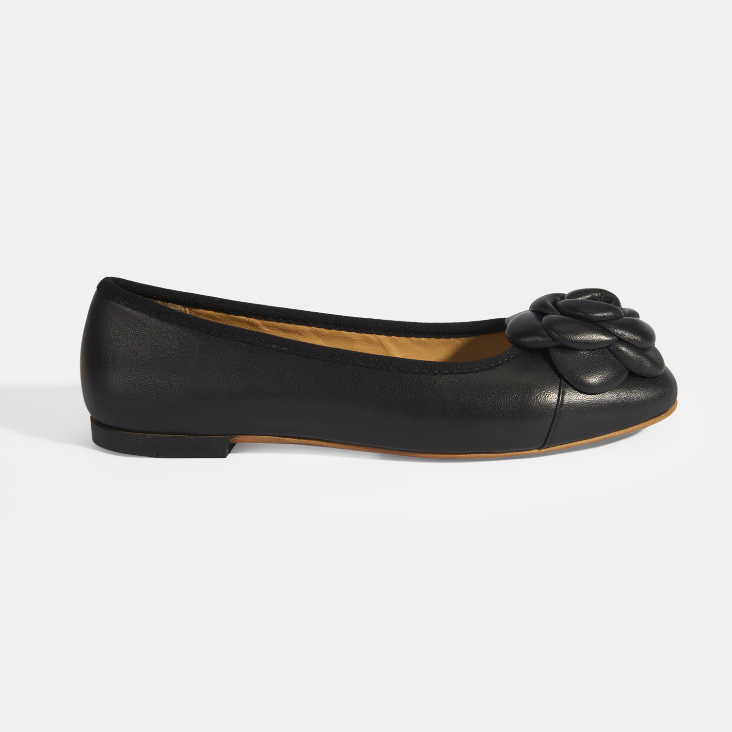  Kadın Siyah Aksesuar Detaylı Deri Babet