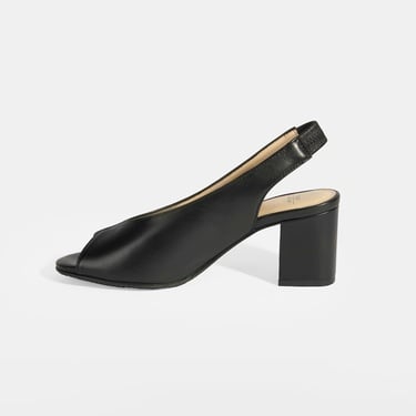  Kadın Siyah DesaComfort Lastik Bantlı Slingback Topuklu Ayakkabı