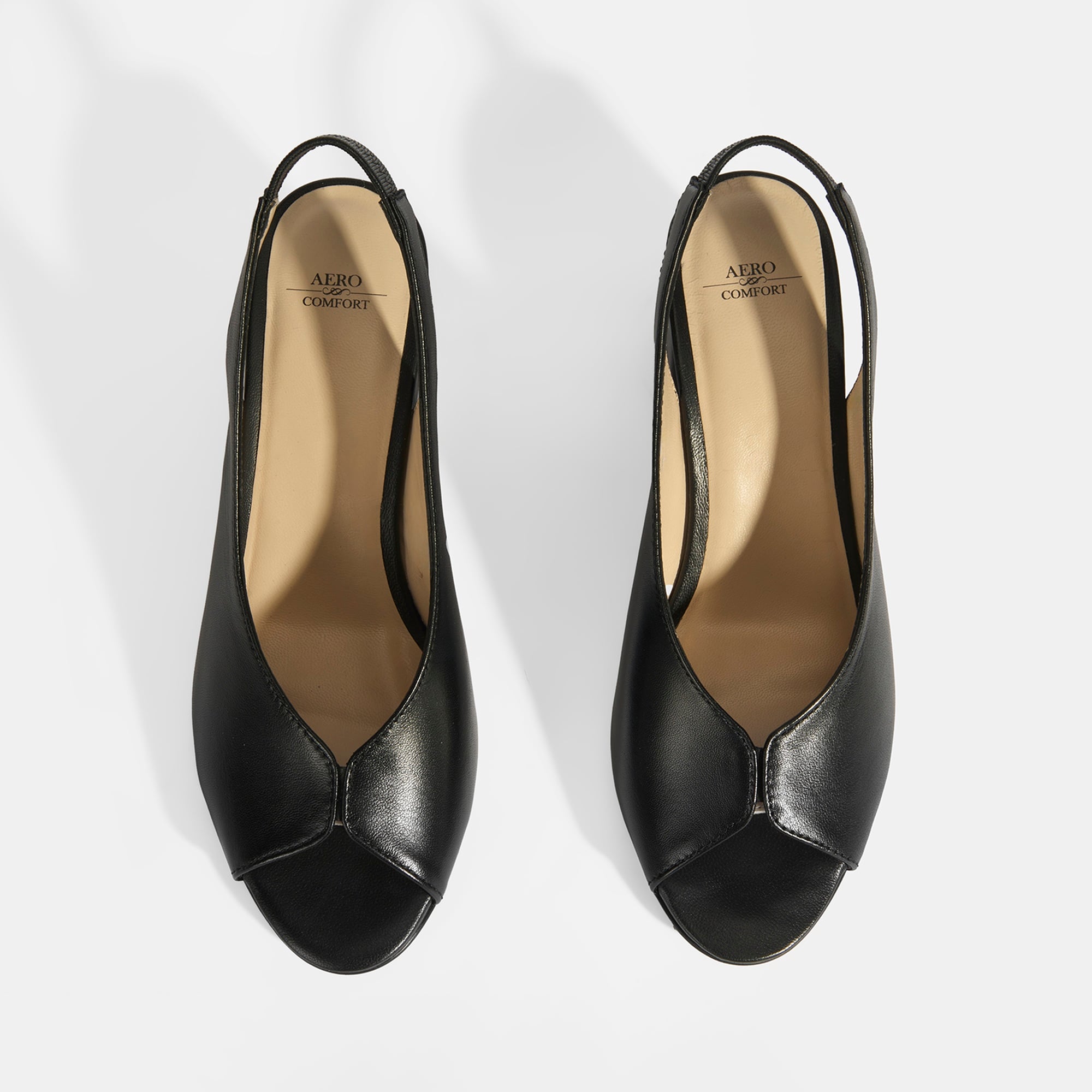 Kadın Siyah DesaComfort Lastik Bantlı Slingback Topuklu Ayakkabı