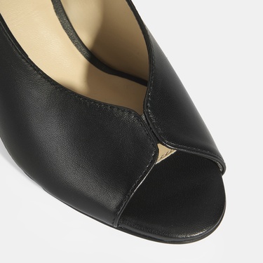  Kadın Siyah DesaComfort Lastik Bantlı Slingback Topuklu Ayakkabı