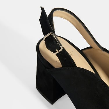  Kadın Siyah DesaComfort Toka Detaylı Slingback Topuklu Günlük Ayakkabı