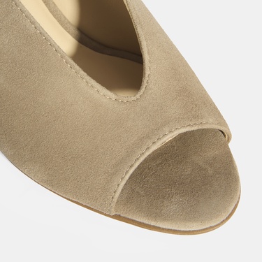  Kadın Vizon DesaComfort Toka Detaylı Slingback Topuklu Günlük Ayakkabı