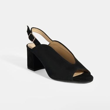  Kadın Siyah DesaComfort Toka Detaylı Slingback Topuklu Günlük Ayakkabı