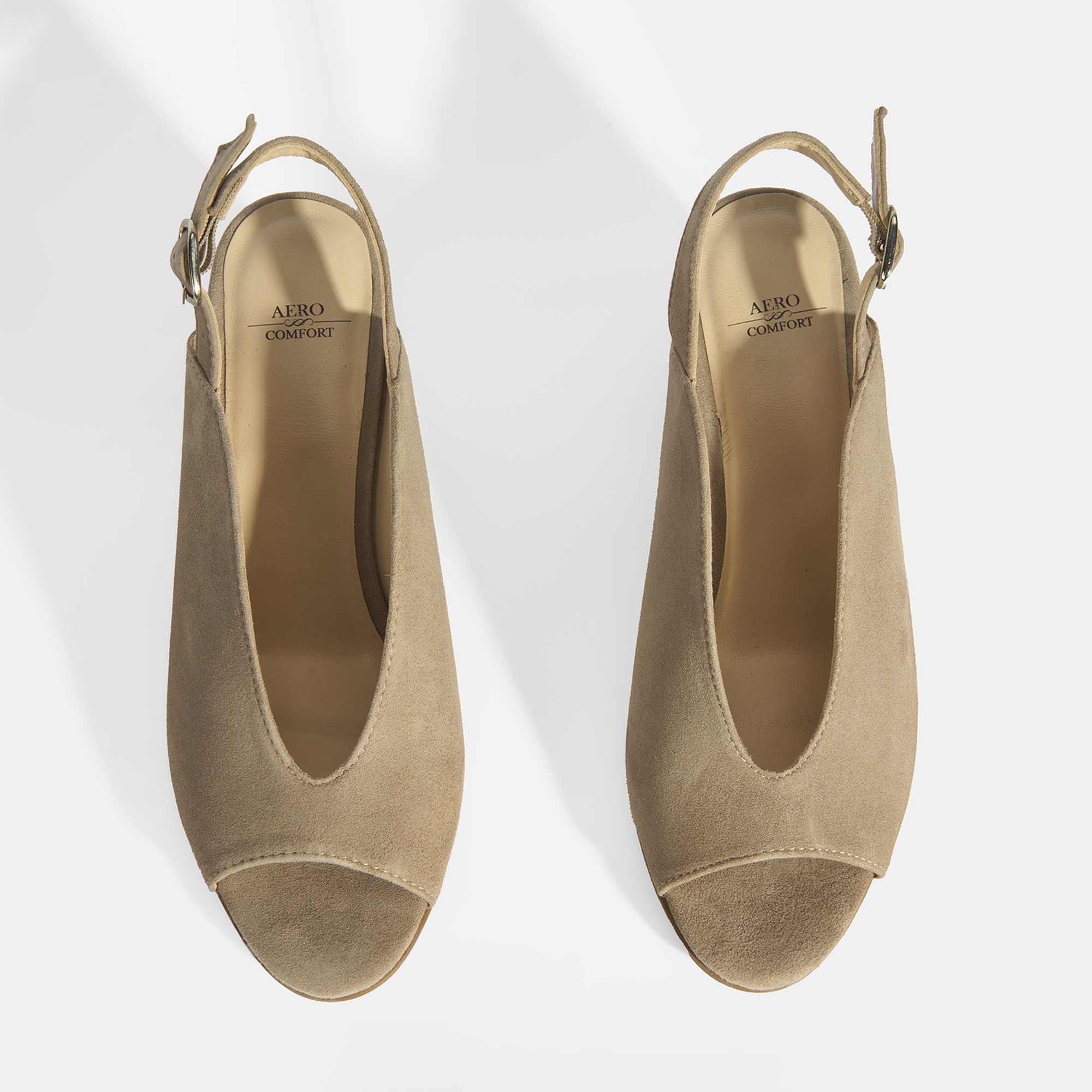 Kadın Vizon DesaComfort Toka Detaylı Slingback Topuklu Günlük Ayakkabı