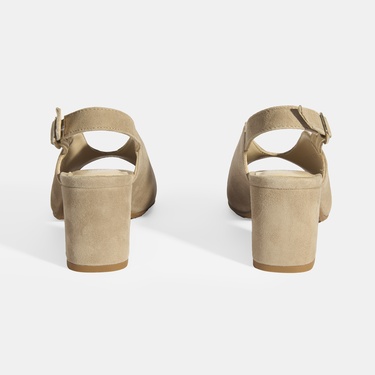  Kadın Vizon DesaComfort Toka Detaylı Slingback Topuklu Günlük Ayakkabı