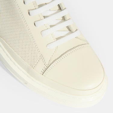  Kadın Beyaz Deri Bağcıklı Spor Ayakkabı