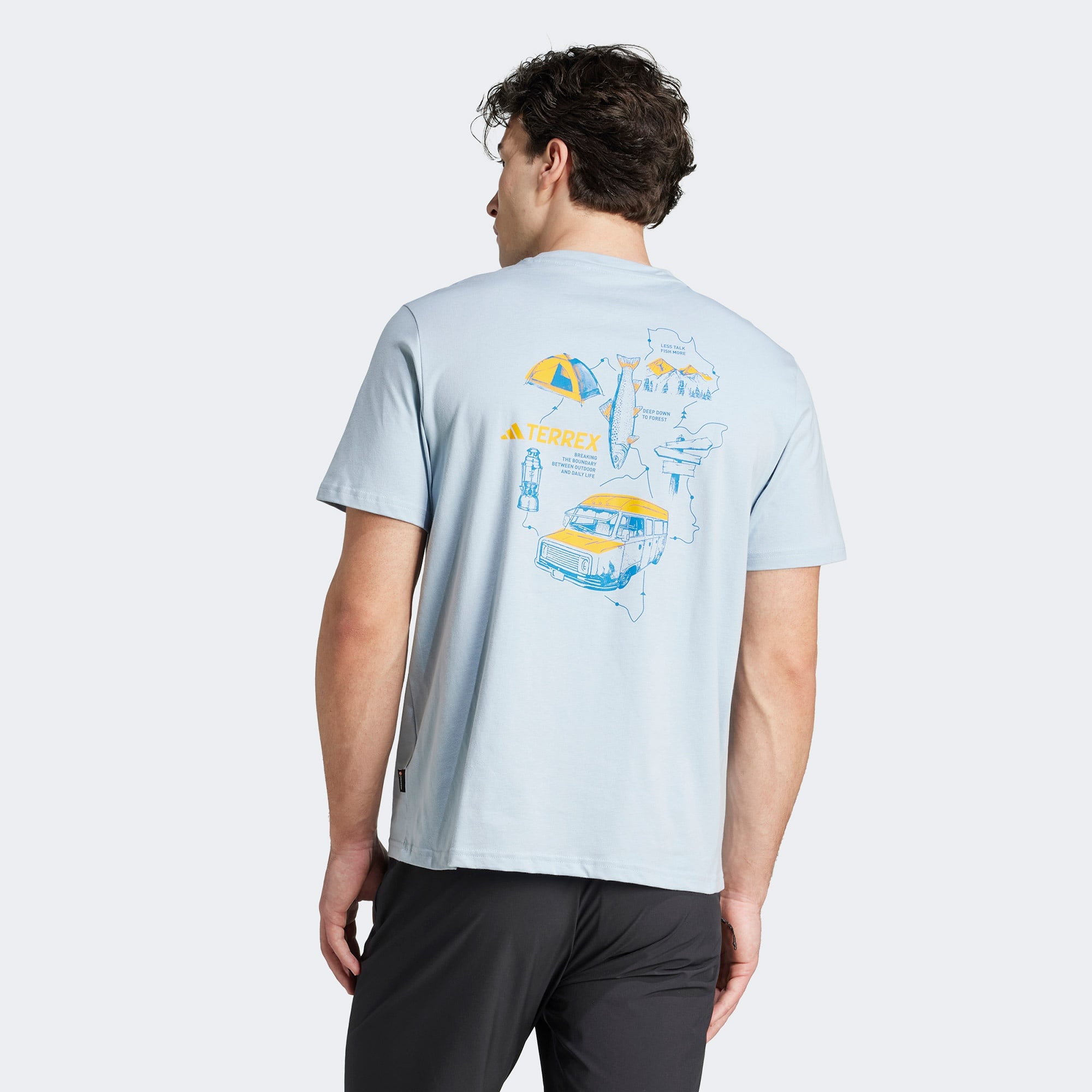 adidas Polygiene Graphic Erkek Mavi T-Shirt