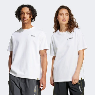  adidas Nat Geo Aeroready Graphic Erkek Beyaz T-Shirt