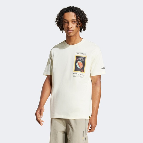  adidas Nat Geo Aeroready Graphic Erkek Bej T-Shirt