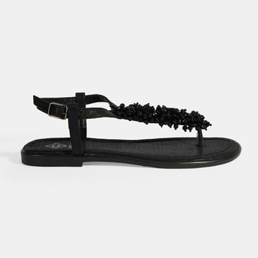  Kadın Siyah Parmak Arası Sandalet