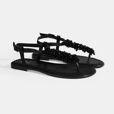  Kadın Siyah Parmak Arası Sandalet