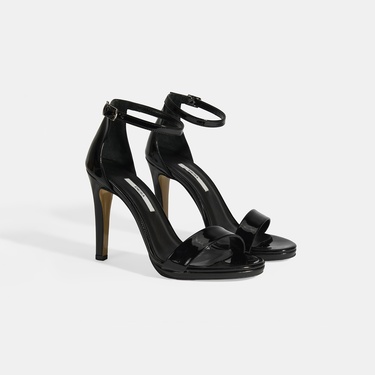  Kadın Bantlı Siyah Topuklu Abiye Sandalet