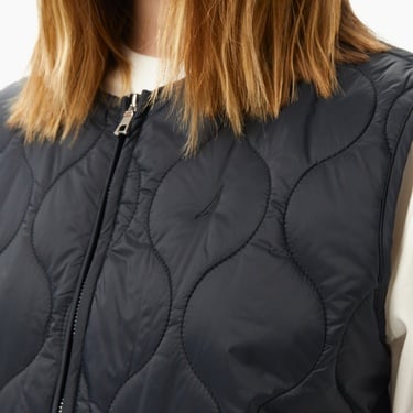  Nautica Kadın Siyah Regular Fit Kapitone Fermuarlı Yelek