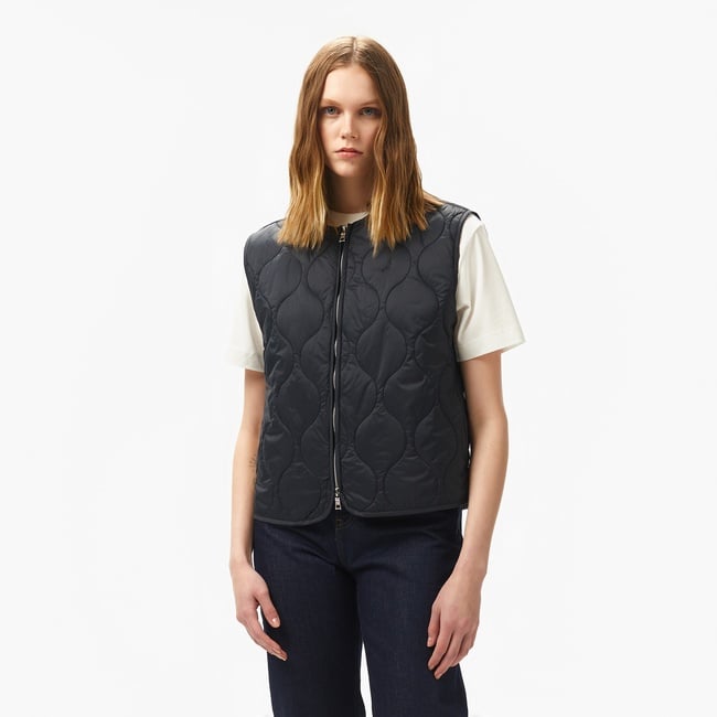  Nautica Kadın Siyah Regular Fit Kapitone Fermuarlı Yelek