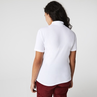  Lacoste L.12.D Kadın Slim Fit Beyaz Polo