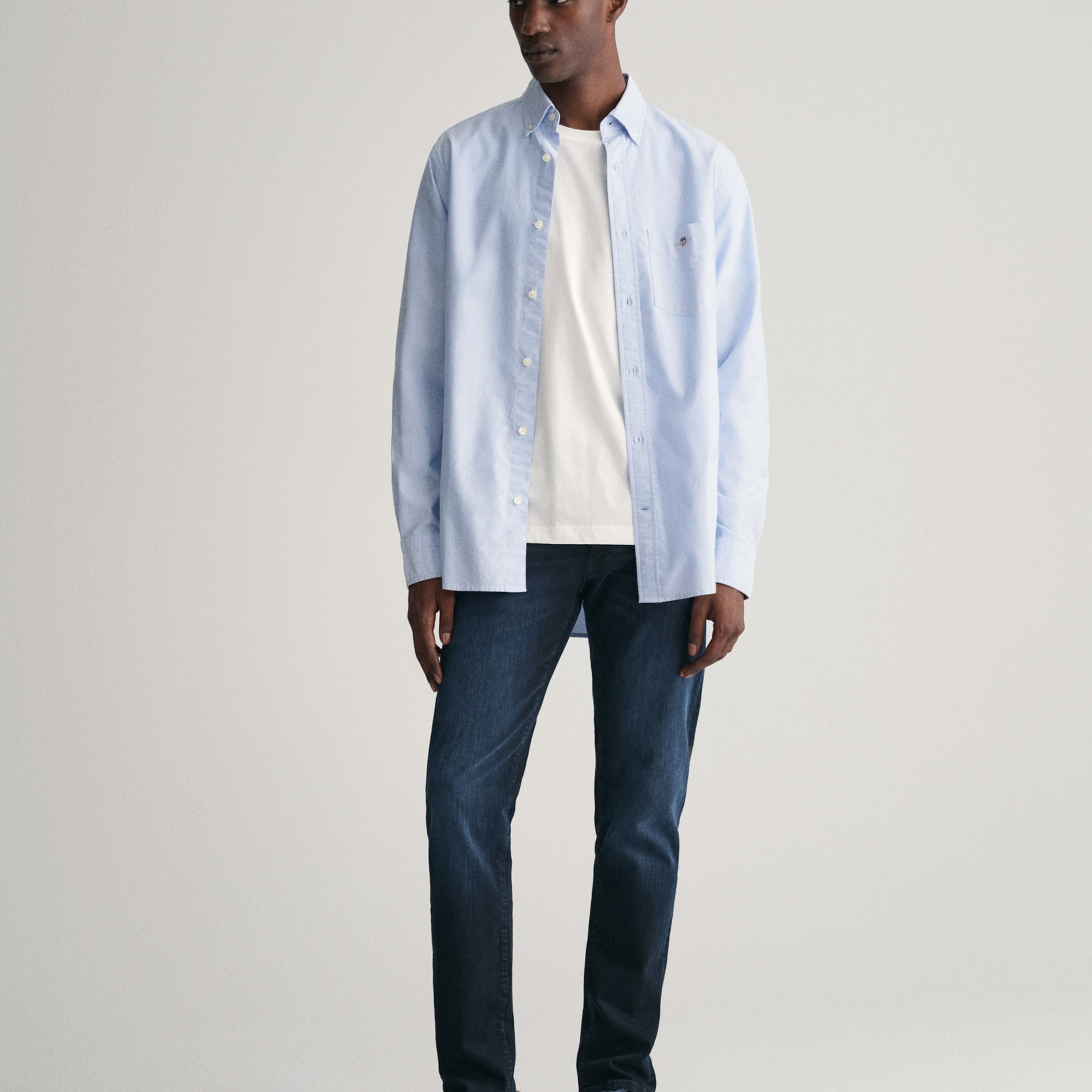 GANT Erkek Mavi Regular Fit Düğmeli Yaka Oxford Gömlek