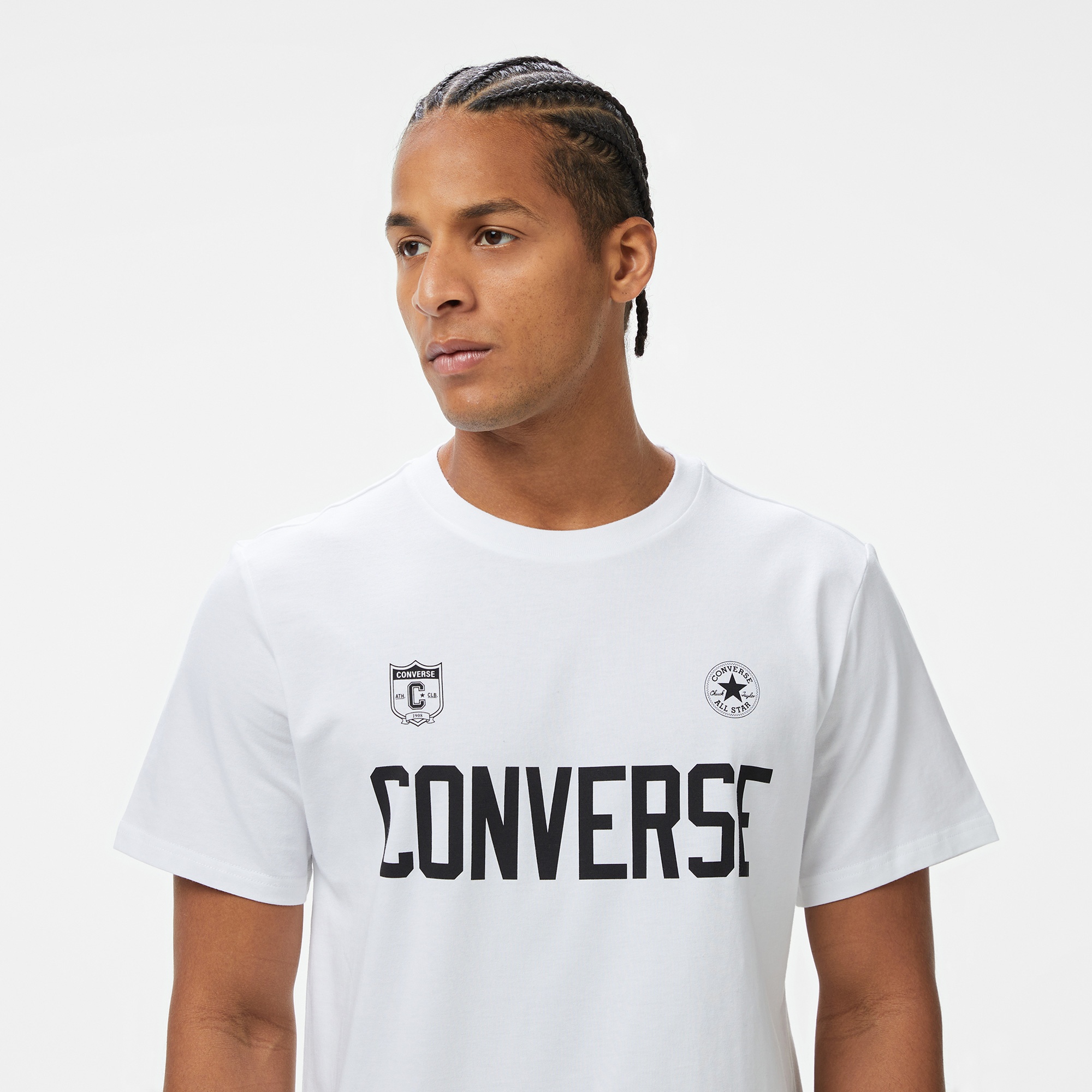 Converse Erkek Baskılı Beyaz T-Shirt