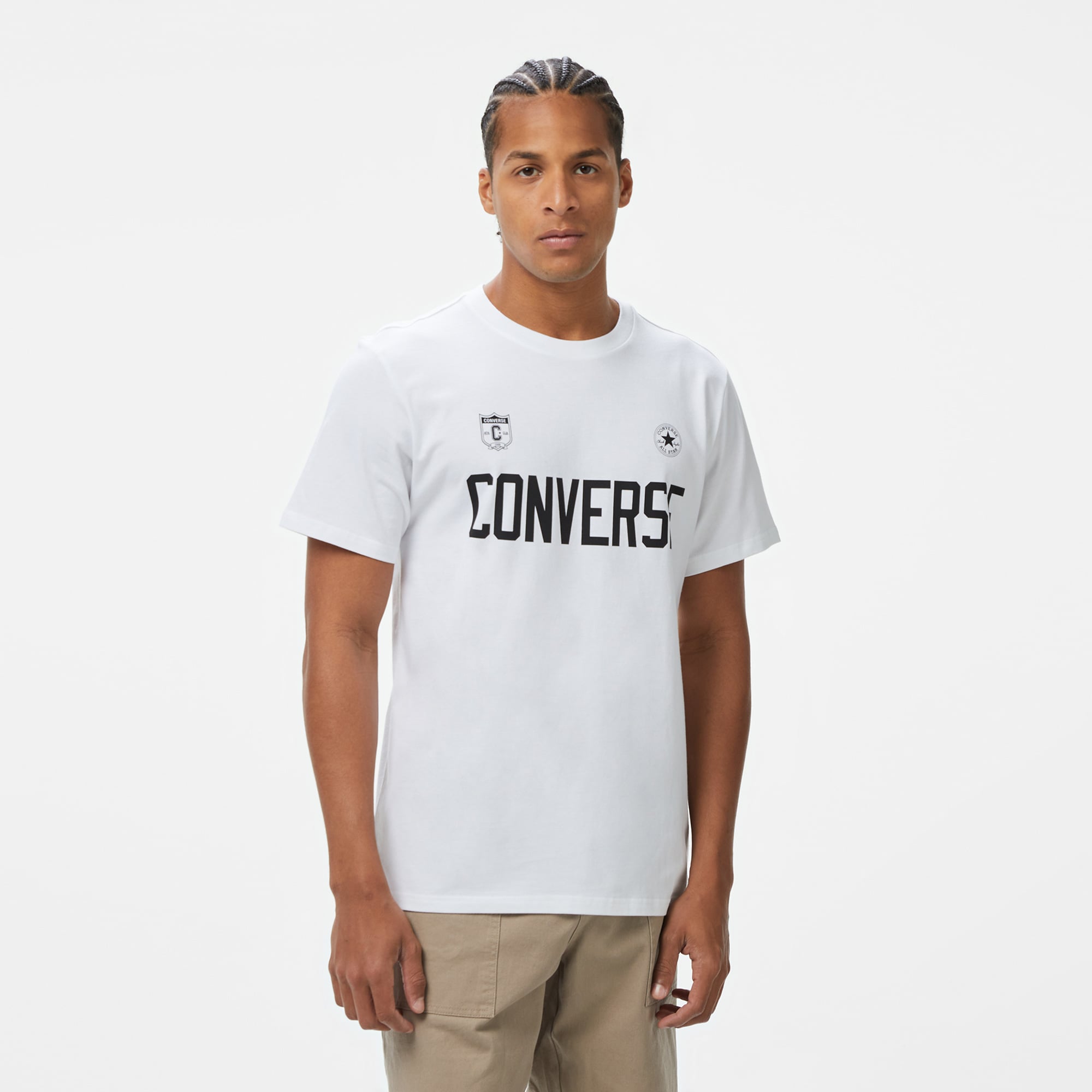  Converse Erkek Baskılı Beyaz T-Shirt