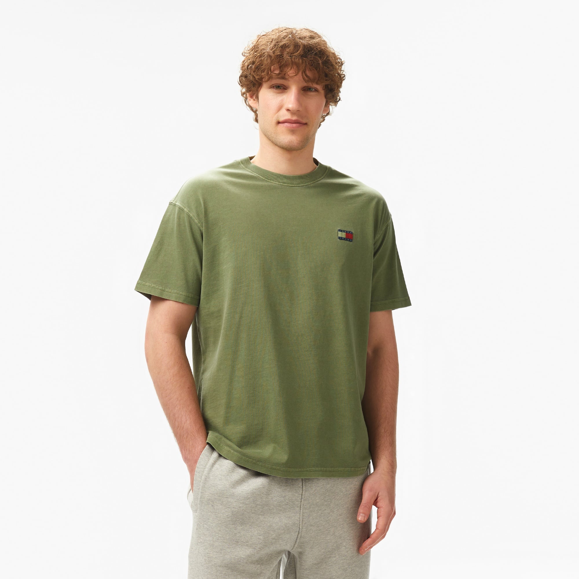 Tommy Jeans Relax Label Erkek Yeşil T-Shirt