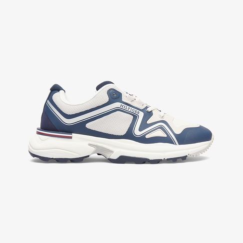  Tommy Hilfiger Runner Tech Knit Mix Erkek Mavi Sneaker