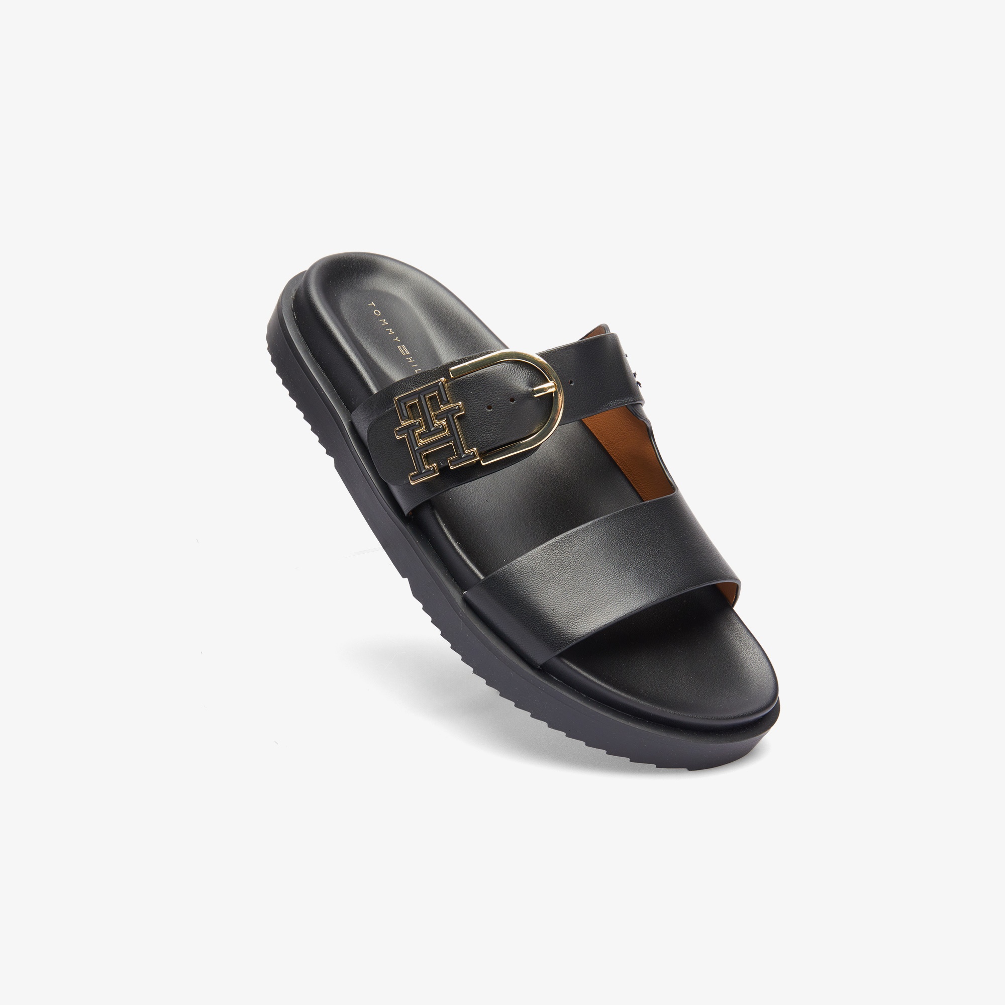 Tommy Hilfiger Leather Sporty Kadın Siyah Terlik