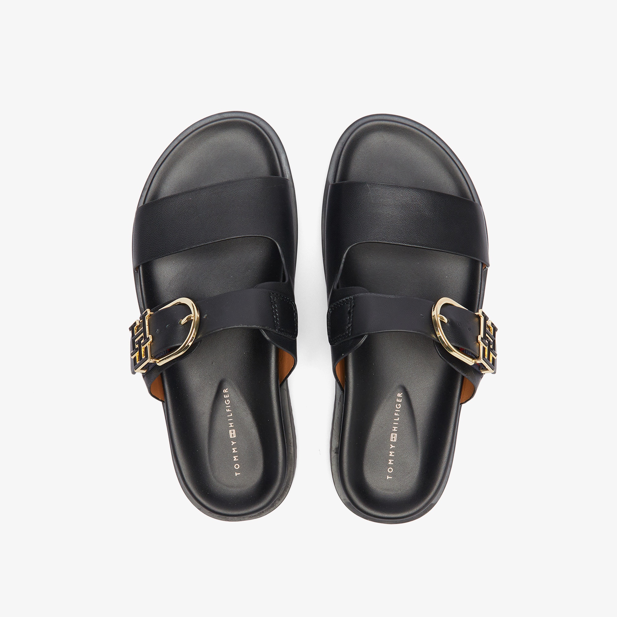 Tommy Hilfiger Leather Sporty Kadın Siyah Terlik