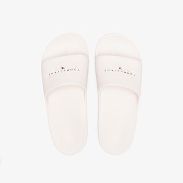  Tommy Hilfiger Printed Pu Pool Kadın Beyaz Terlik