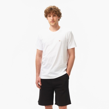  Calvin Klein Woven Label Regular Erkek Beyaz T-Shirt