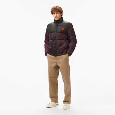  Hugo Puffer Red Logo Erkek Mor Mont