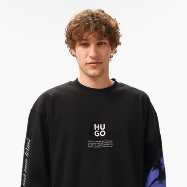  Hugo Dapurlsli Erkek Siyah Sweatshirt
