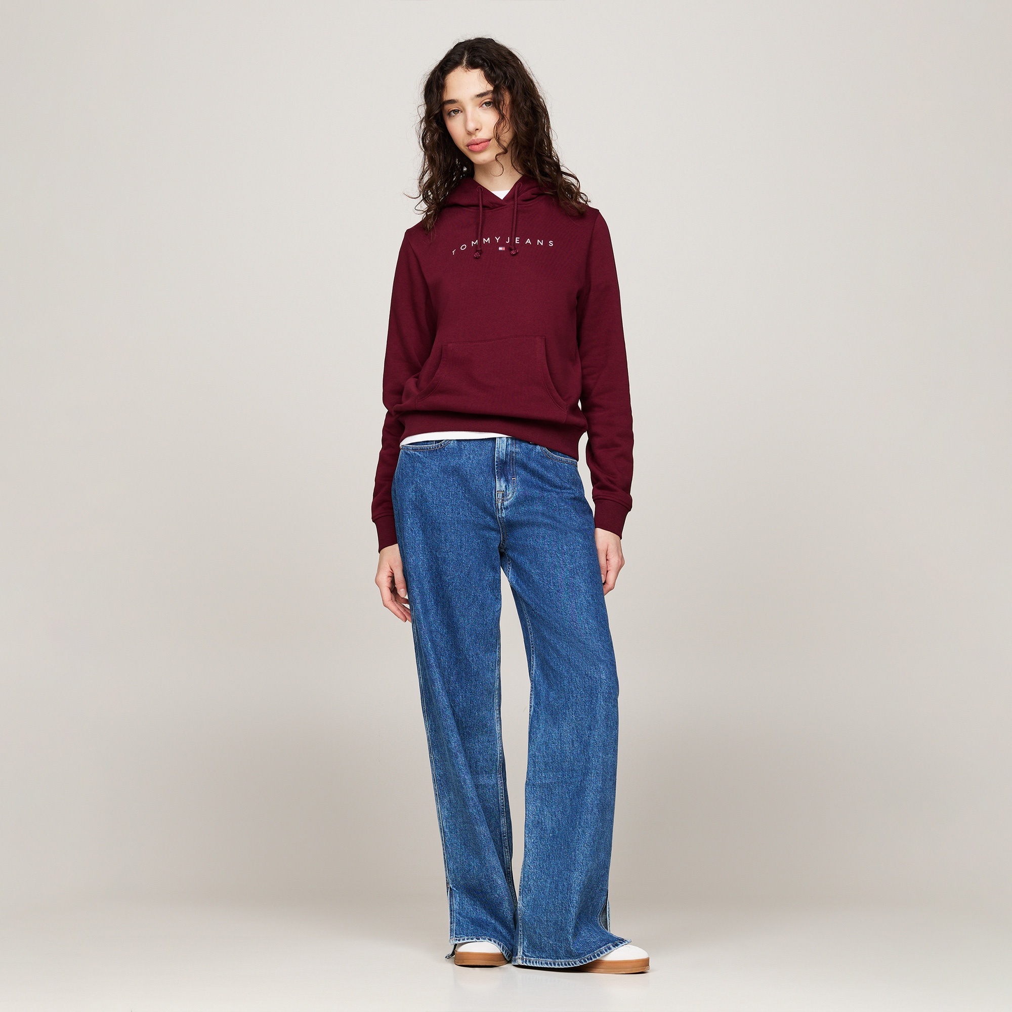 Tommy Jeans Kadın Bordo Hoodie
