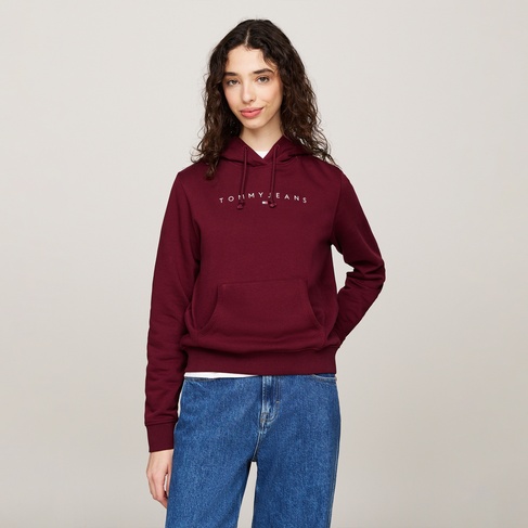  Tommy Jeans Kadın Bordo Hoodie