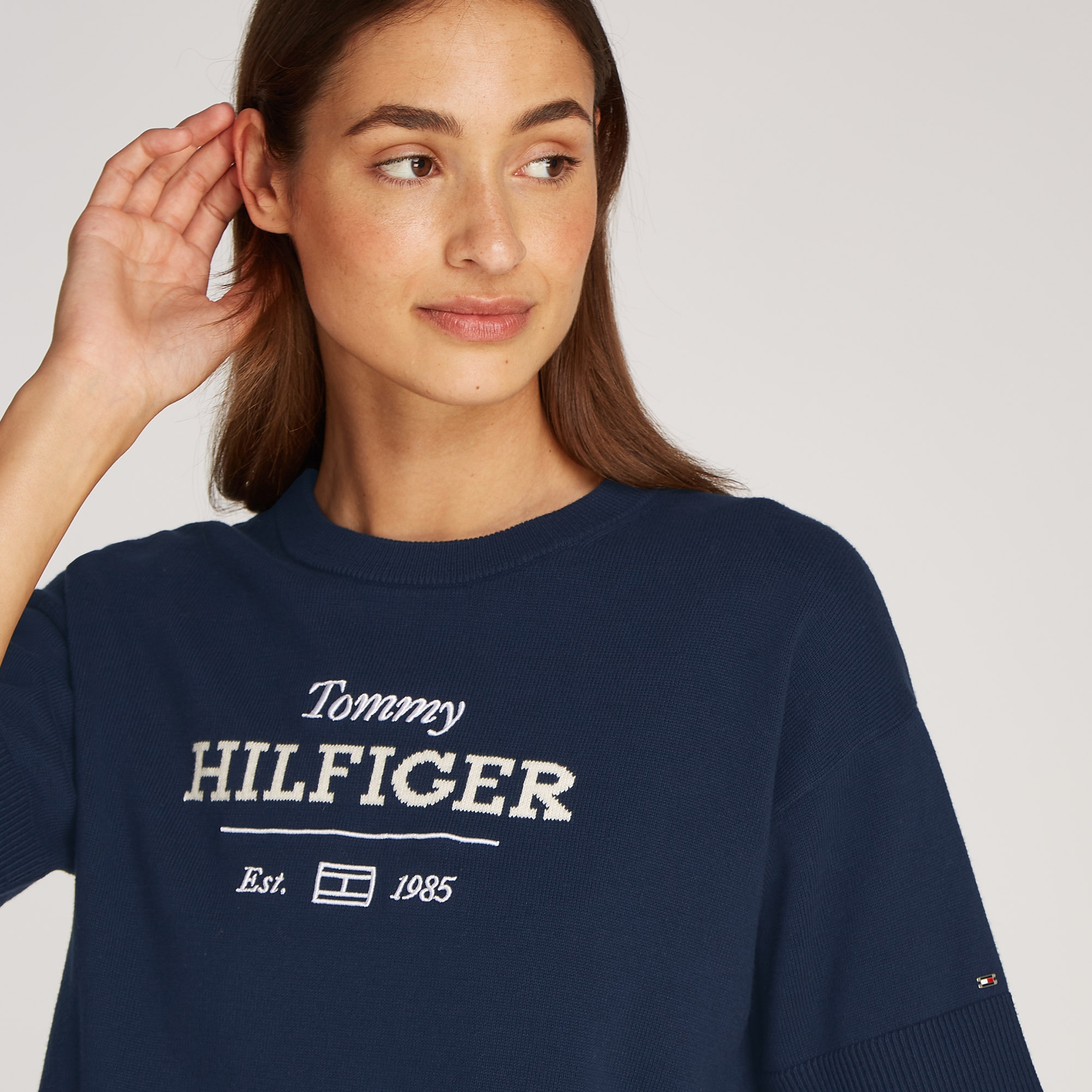 Tommy Hilfiger Kadın Mavi Triko