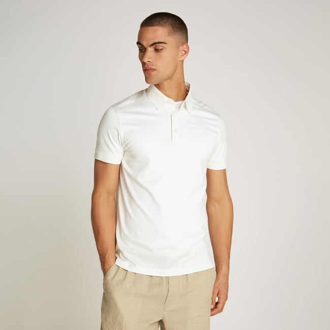  Tommy Hilfiger Erkek Beyaz Polo Yaka T-Shirt