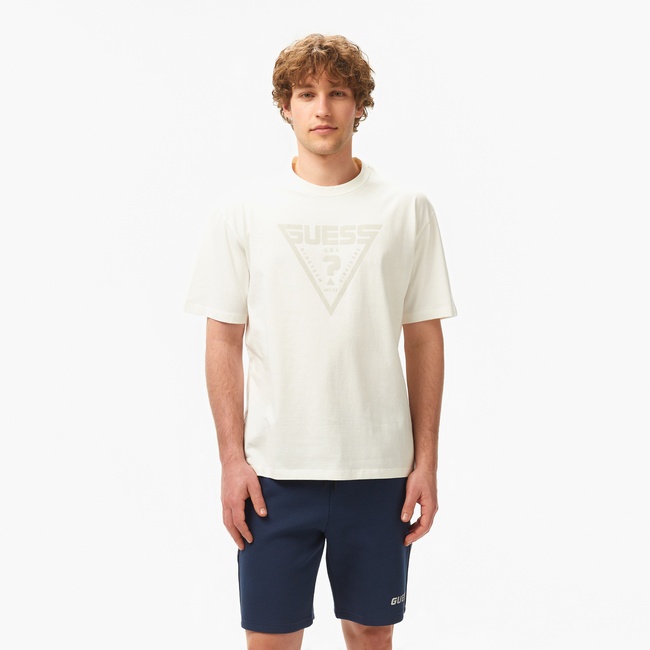  Guess Azha Cn Over Mid Organiceam 180 Erkek Beyaz T-Shirt