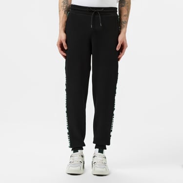  Erkek Regular Fit Baskılı Siyah Eşofman Altı