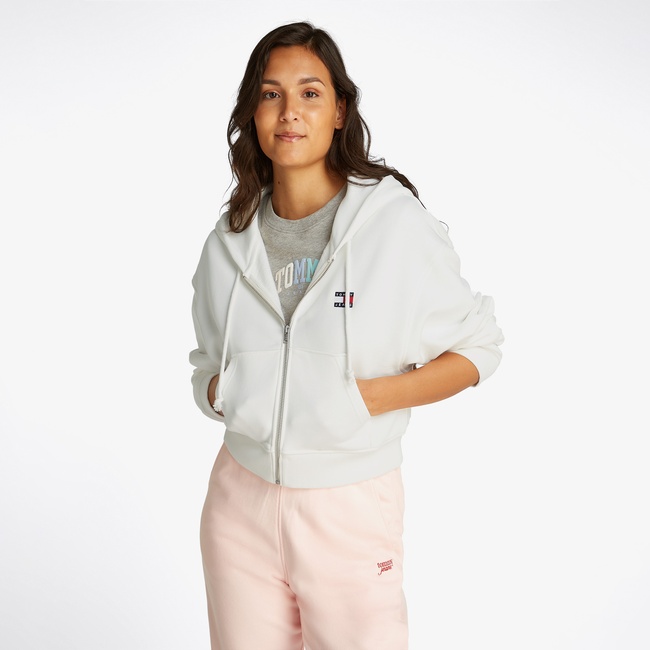  Tommy Hilfiger Kadın Beyaz Hoodie