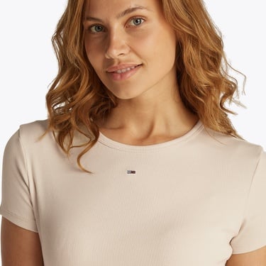  Tommy Hilfiger Kadın Bej T-Shirt