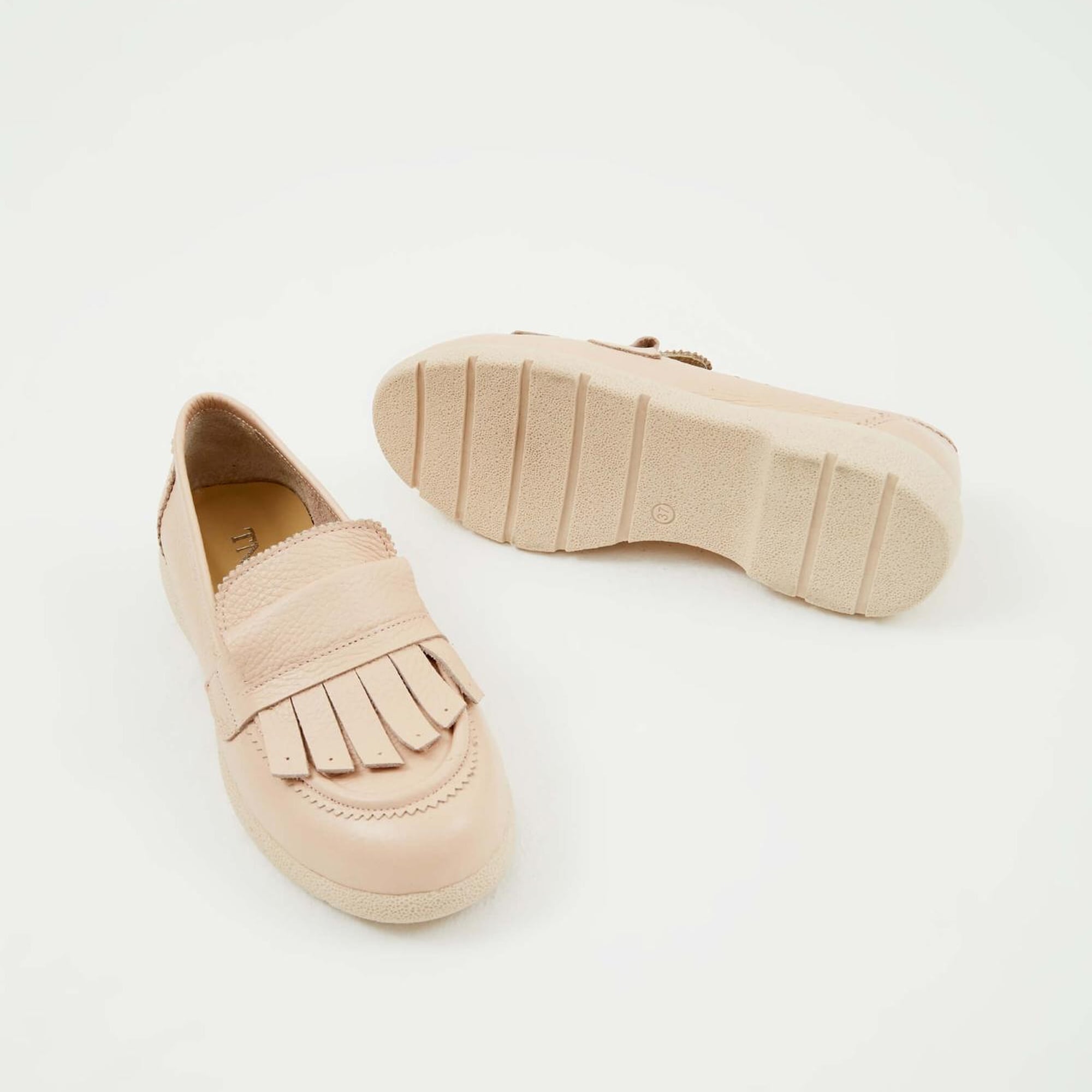 Tamer Tanca Kadın Hakiki Deri Nude Loafer Ayakkabı