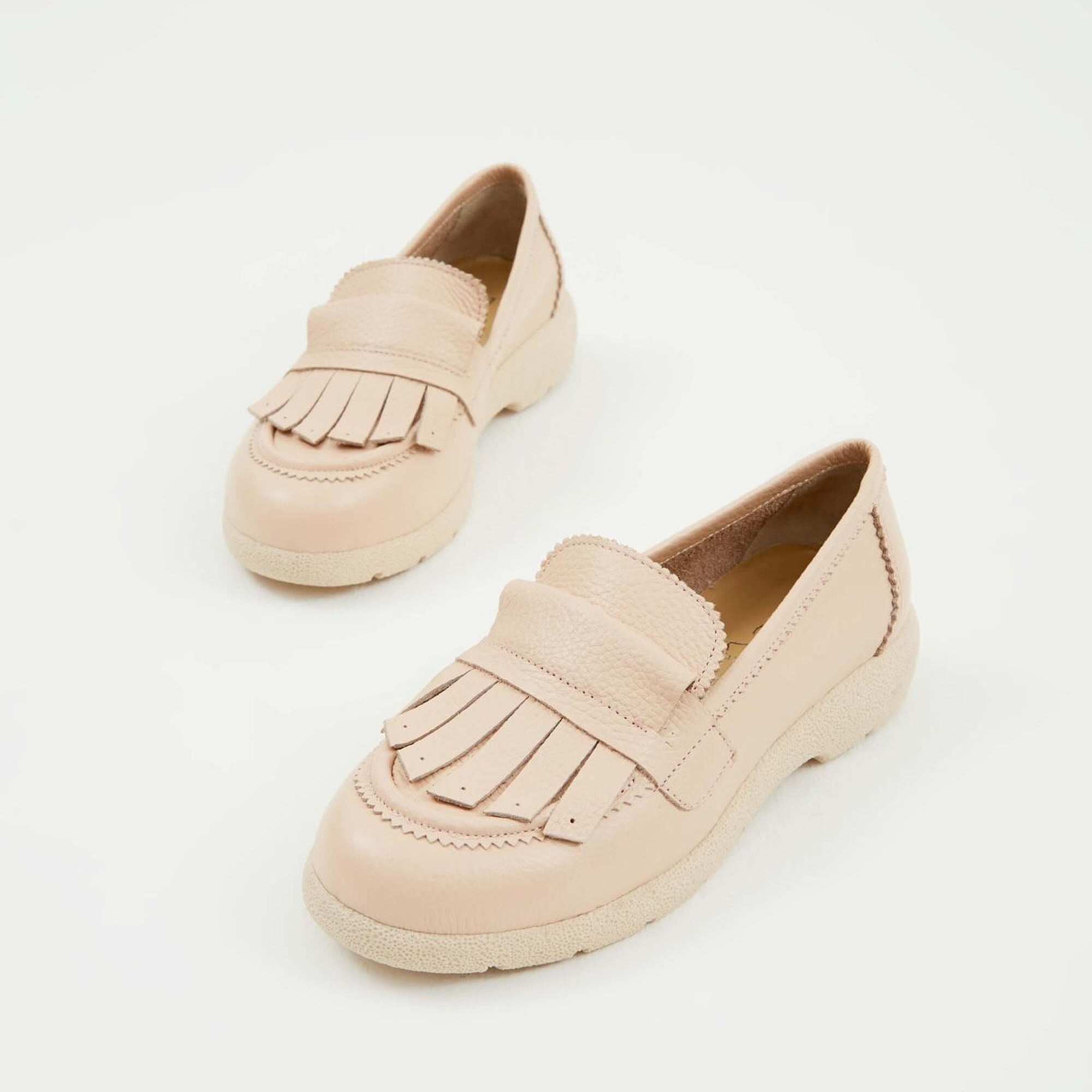 Tamer Tanca Kadın Hakiki Deri Nude Loafer Ayakkabı