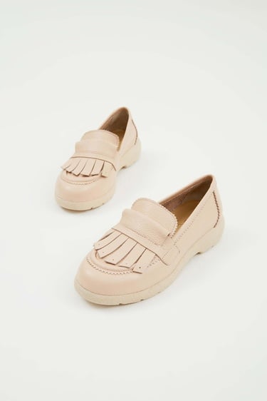  Tamer Tanca Kadın Hakiki Deri Nude Loafer Ayakkabı