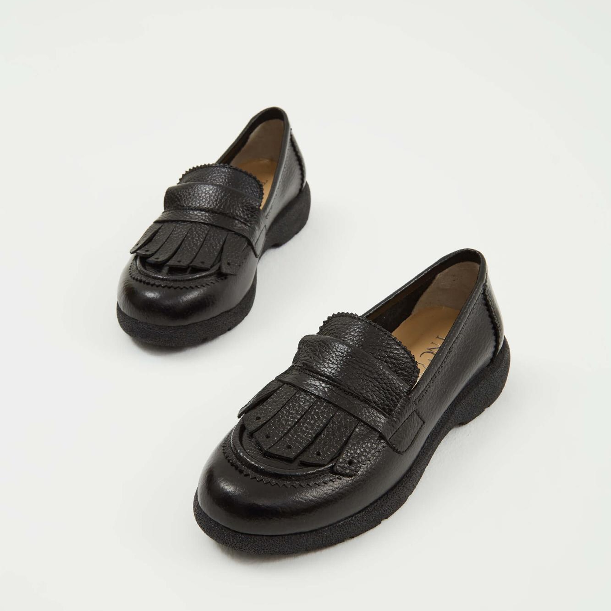 Tamer Tanca Kadın Hakiki Deri Siyah Floter Loafer Ayakkabı