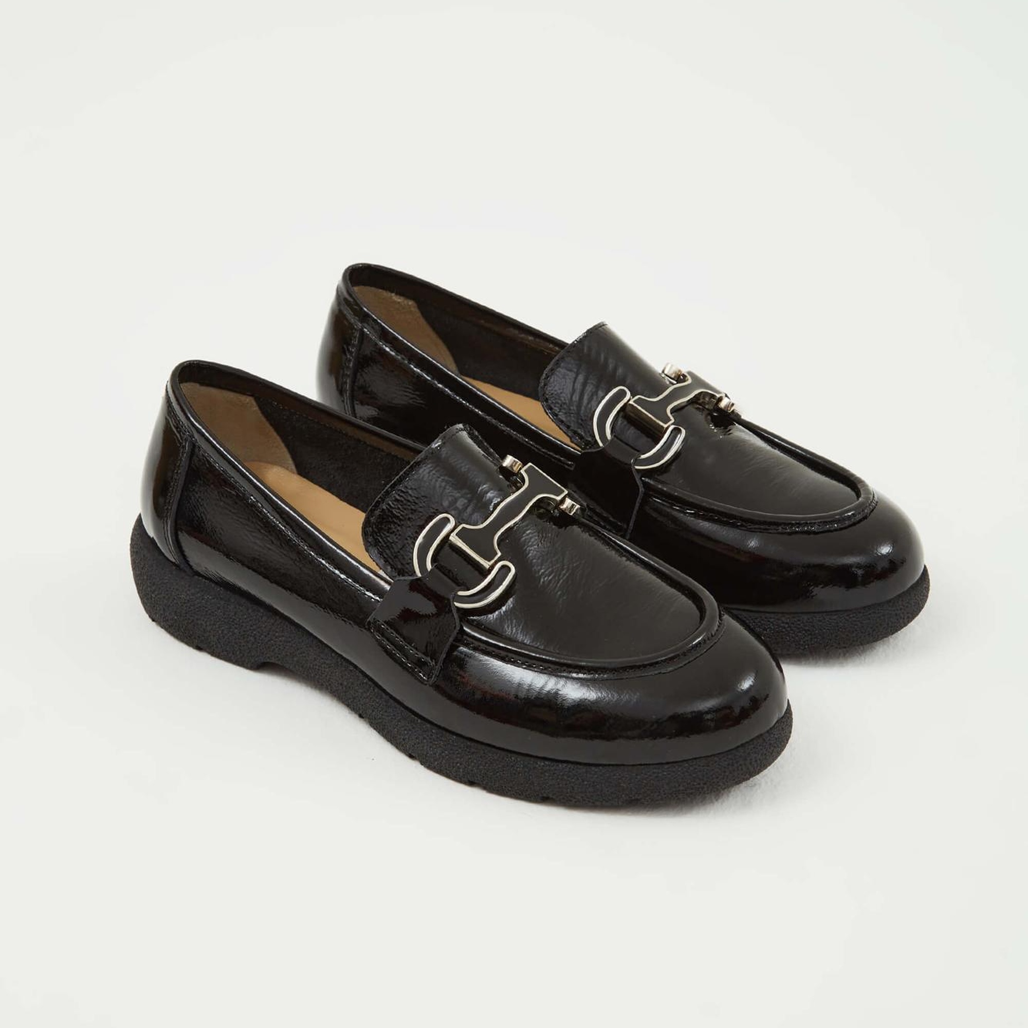 Tamer Tanca Kadın Hakiki Deri Siyah Rugan Loafer Ayakkabı